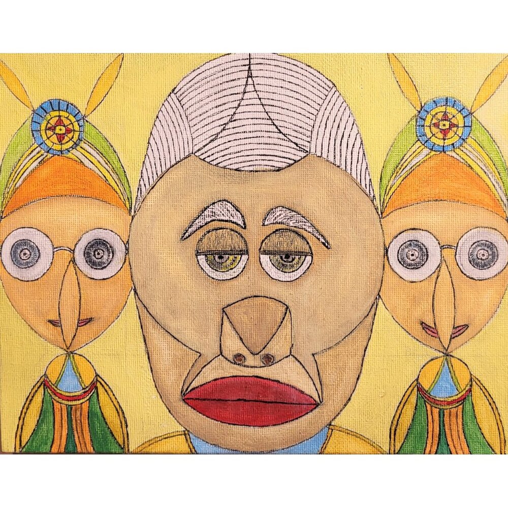Wife election painting by Acrylic on Cardboard By "CANNOOVA"